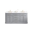 thumbnail image 2 of Water Creation Palace 72" Solid Hardwood Double Bathroom Vanity in Gray & Gold, 2 of 11