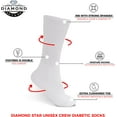 thumbnail image 6 of Diamond Star Diabetic Socks, Non-Binding Circulatory Cushion Cotton Crew Diabetic Socks for Men Women (White - 12 Pairs, Socks Size 10-13, Fit Men's Shoe Size 7-12), 6 of 7