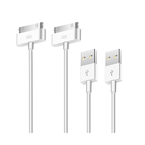 AoVoTo 2 Pack 30-Pin to USB Cable for iPhone 4 Charging and Sync Data Connector Support for iPhone 4/4s/3G/3GS, iPad 3 2 1, iPod Touch/Classic/iPod Nano