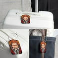 thumbnail image 6 of Chinese God of Wealth Square PU Leather Luggage Tags - 2 Pack with Privacy Cover and Stainless Steel Ring - Suitable for Travel, Backpack, Handbag - Suitcase Tags, Travel Tag, 6 of 7