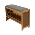 thumbnail image 6 of Denest Bamboo Shoe Bench Shoe Rack Organizer Entryway Storage Shelf Stool 26*10*18", 6 of 11