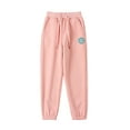 thumbnail image 2 of uublik Kids Sweat Pants Drawstring Waist Fleece Lined Cozy Keep Warm Solid Colour Joggers Long Pants, 2 of 4