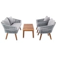 thumbnail image 4 of Safavieh Velso Outdoor 4 Piece Conversation Set - Grey/Grey Cushion, 4 of 8