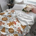 thumbnail image 3 of Cute Gingerbread Man Throw Flannel Blanket 40x50In Christmas Tree Cane Candy Food Winter Super Soft Cozy Bed Blanket, Lightweight Plush Fuzzy Bed Throw for Bedroom Sofa Couch Living Room, 3 of 4