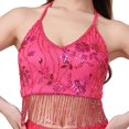 thumbnail image 2 of Belly Dance Crop Top Tassel Sequin Halter Adjustable Polyester Material for Women Party Performance Stage, 2 of 8