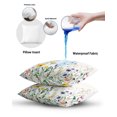 thumbnail image 6 of Waterproof Outdoor Throw Pillows with Inserts 18"x18" Set of 2, Botanical Floral Soft Decorative Pillowcases for Couch Bedroom, Farmhouse Watercolor Floral Pillow Covers for Sofa Living Room, 6 of 8