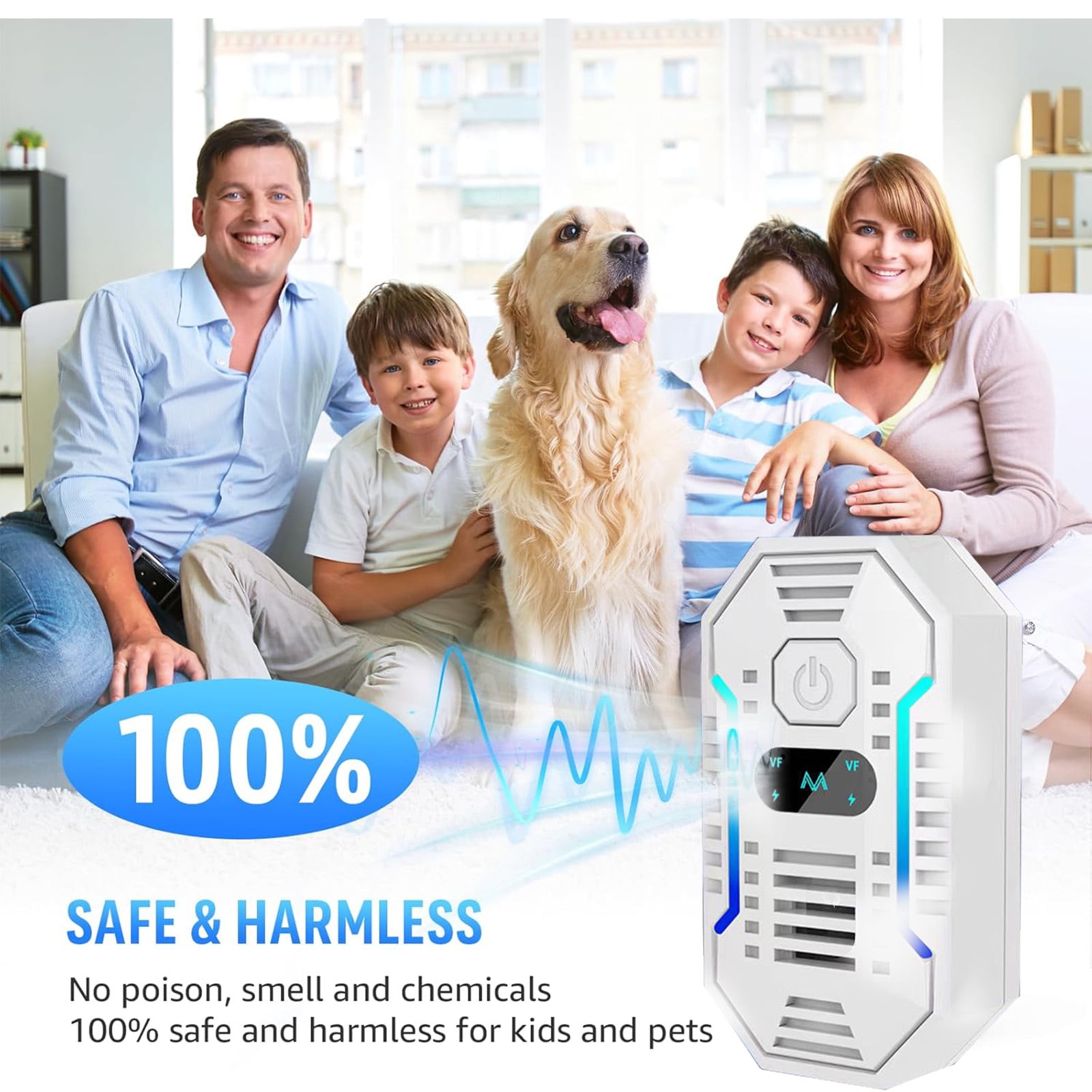 Mouse Repelent, Ultrasonic Pest Repeler, Home Indoor Pest Repelent for Insect, Roach, Spider, Ant, Bug, Rodent, Mouse, Bugs, Mosquito, Mice, 6 Packs