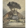 thumbnail image 3 of Georg Friedrich Schmidt 12x14 Black Modern Framed Museum Art Print Titled - Self-Portrait Sketching (1752), 3 of 5