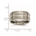 thumbnail image 6 of Chisel Titanium Brushed and Polished 10mm Grooved Ridged Edge Band, 6 of 7