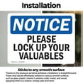 thumbnail image 3 of (2 Pack) Please Lock Up Your Valuables OSHA Notice Sign 5 Inch X 3.5 Inch Vinyl Label Decal Sticker Weather Resistant, UV Protected for Workplace, Business, and Construction Site, Made, 3 of 7