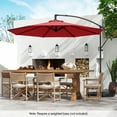 thumbnail image 4 of Gymax Parasol Déporté de Patio 10 Pi avec Base en X, Inclinaison Infinie et Rotation à 360°, Rouge, 4 of 10