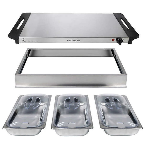 3-Tier Stainless Steel Buffet Server/Food Warmer with Warming Tray by  FRIGIDAIRE at Fleet Farm