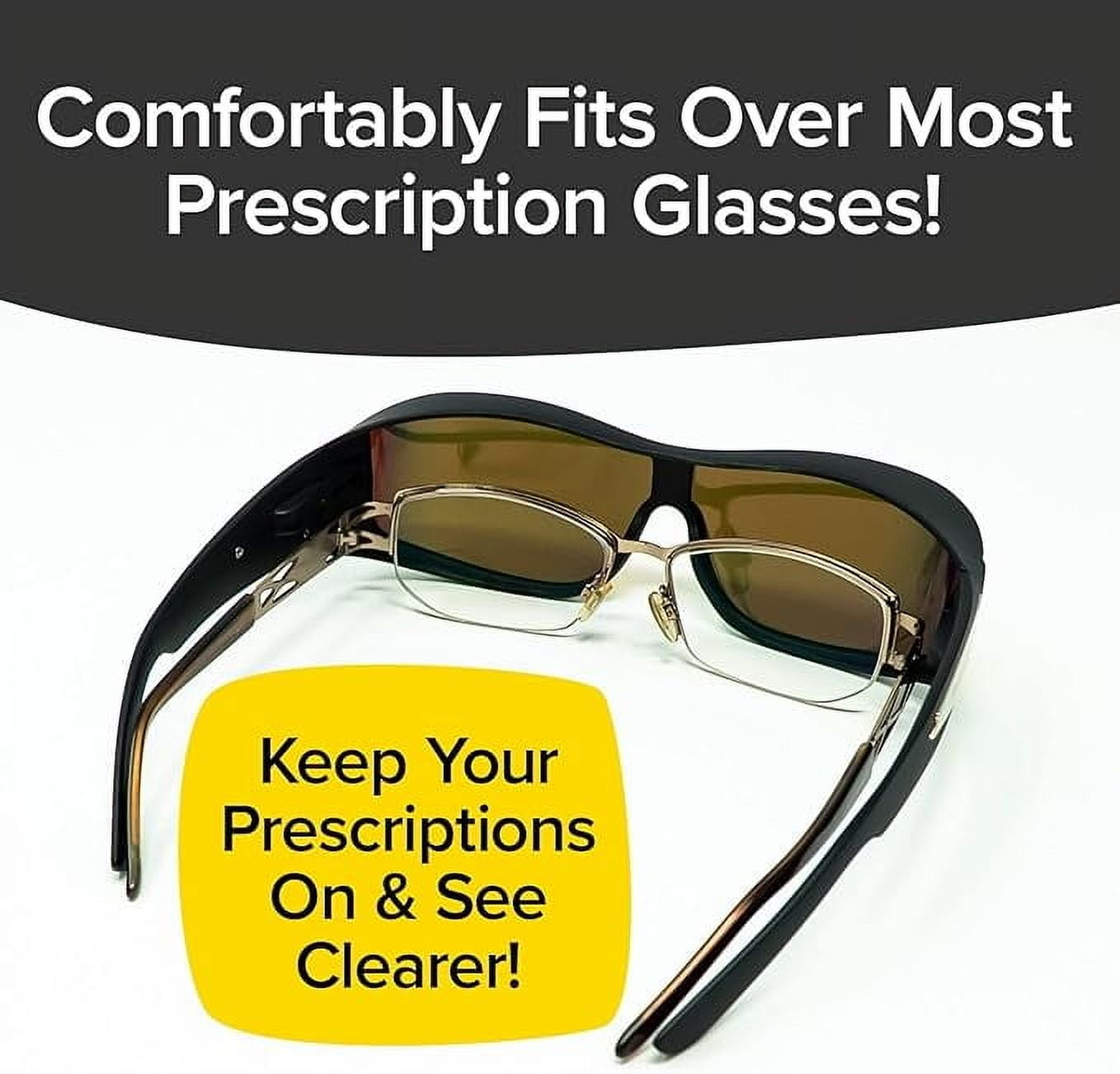 Battle Vision - Wrap-Around Sunglasses, Day/Night/Storm Lens, Polarized UV Protection, 3-Pack