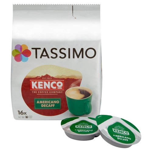 Tassimo Kenco Americano Decaff Coffee Pods, 16 pods per pack, British Import (Pack of 3)