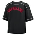 thumbnail image 3 of Women's Fanatics Black Cleveland Guardians Oversized Champ Game Cropped V-Neck T-Shirt, 3 of 5