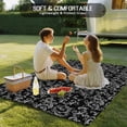 thumbnail image 4 of Black Floral Outdoor Rug 5x8 Ft - Reversible Patio Rug Outdoor Camping Rugs, Vintage Farmhouse Abstract Flowers Pattern Indoor Outdoor Area Rugs, Non-Slip Outdoor Carpet Runner for Deck/Porch, 4 of 8