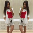 thumbnail image 4 of Vestido estampado de verano para mujer Mini vestido de noche de cóctel informal L Blanco Likrtyny Para estrenar, 4 of 6