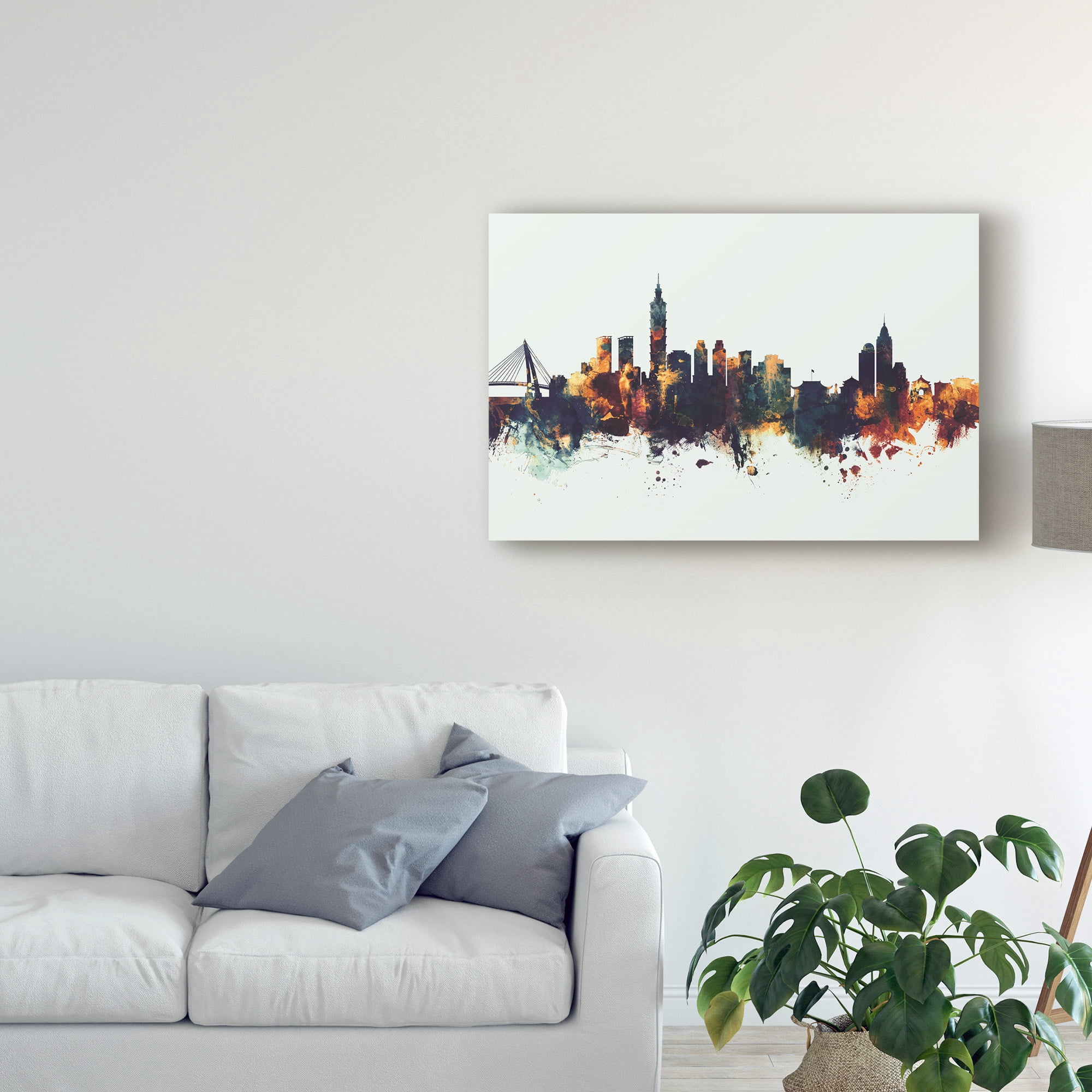 Trademark Fine Art 'Taipei Taiwan Skyline IV' Canvas Art by Michael Tompsett