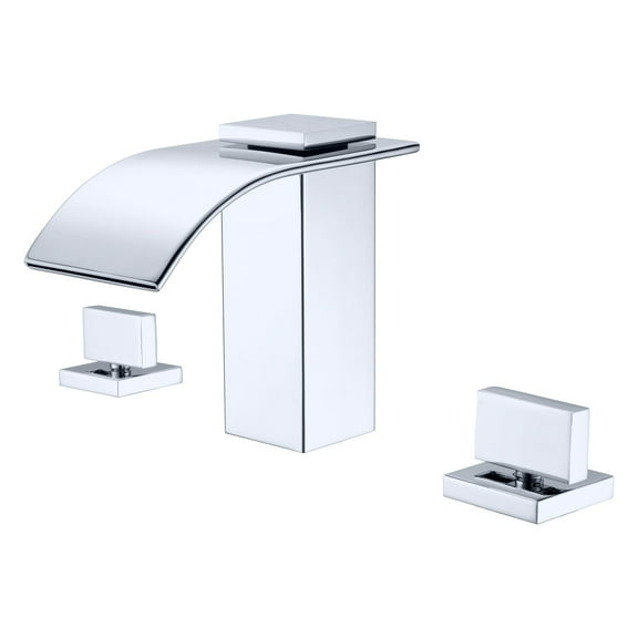 8 Inch Waterfall Widespread Bathroom Sink Faucet 3 Hole in Chrome Finish