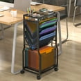 thumbnail image 2 of 8 Tier Rolling File Cart With Hanging Folder Organizer, Mobile 2 Sides Access Bookcase, Beside/Under Desk Cart With Wheels for Office Home School Organization, 2 of 7