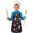 thumbnail image 2 of Pioneer Flower Floral Print Pattern Kids Aprons for Girls and Boys,Adjustable Neck Strap Toddler Aprons for Kids Cooking Baking, 2 of 7