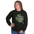 thumbnail image 5 of St Patricks Day Lucky Shamrock Women Crewneck Sweatshirt Brisco Brands X, 5 of 6