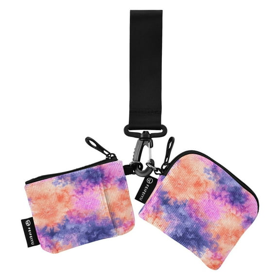 Women's Coin Purses Keychain Wallet Mini Zip Dual Pouch Wristlet Portable Coin Purse Small Wallets For Travel Sports Outdoors Colored Tie-dye
