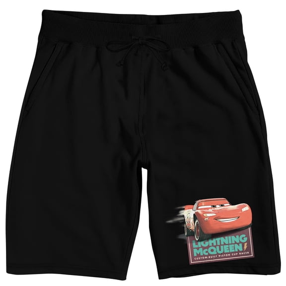 Cars Lightning McQueen Adult Black Sleep Pajama Shorts-Small