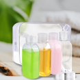 thumbnail image 2 of Juego de 4 botellas de viaje transparentes de 100 ml, adecuadas para artículos de aseo, portátiles, recargables, a prueba de fugas, accesorios de viaje, champú, acondicionador, tónico., 2 of 5