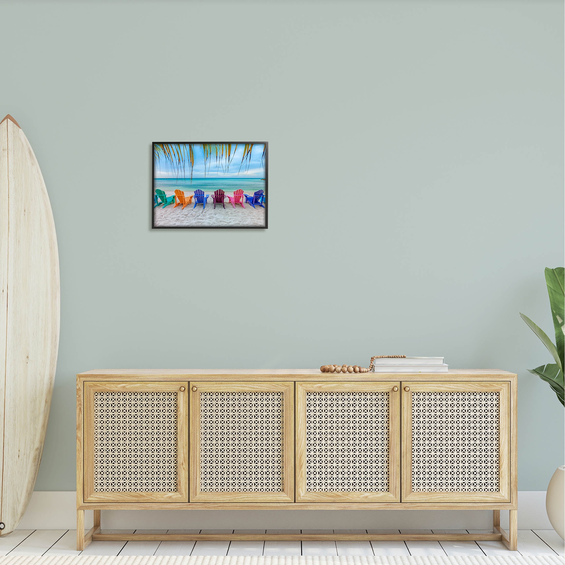 Stupell Industries Picturesque Tropical Summer Beach Photograph Black Framed Art Print Wall Art, Design by Mary Lou Photography