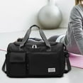 thumbnail image 4 of Bolsa de deporte portátil, con bolsillos impermeables, compartimento para zapatos Negro, 4 of 9