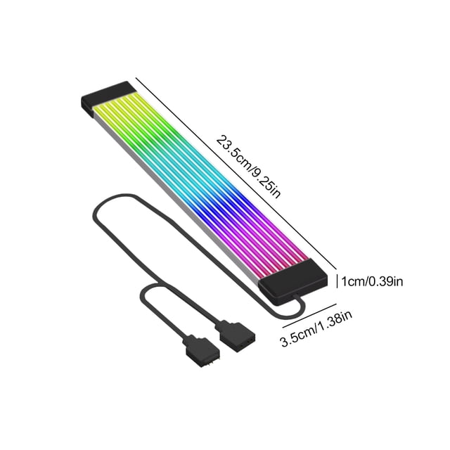 5V 3Pin RGB LED Light Strip 8/24PIN Motherboard Power Extension Cable Aura Sync Flexible LED Strip Light DIY Kit for Computer PC X8 Black