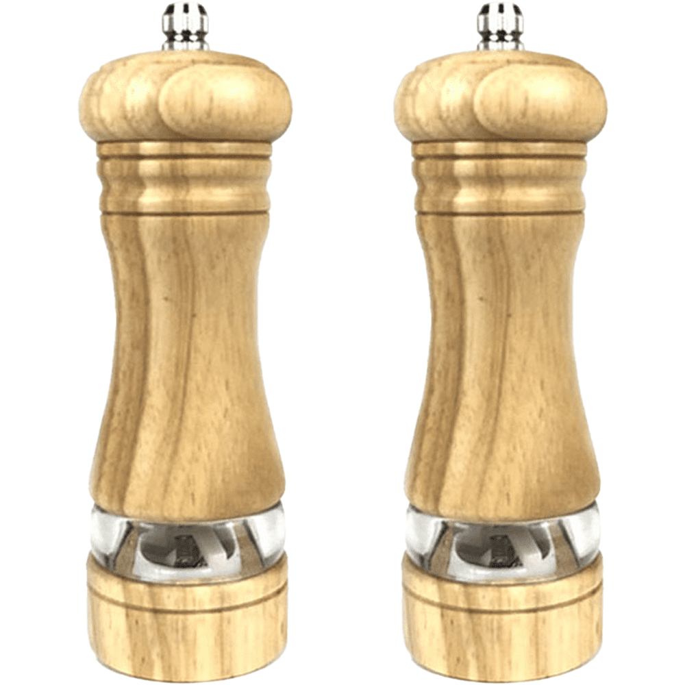 Salt and Pepper Grinders Set Solid Wood Body Pepper Mill with