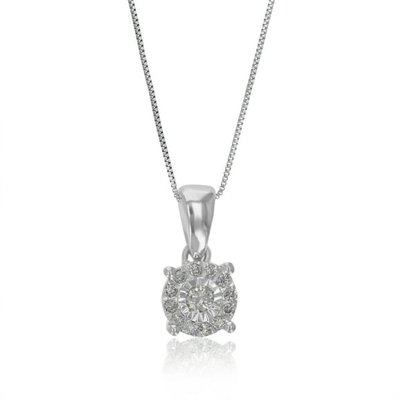 Vir Jewels 1/10 CTTW Lab Grown Diamond Composite Pendant Necklace in Sterling Silver with Chain For Women