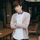 thumbnail image 4 of Suéter de punto de primavera y otoño para hombre, cárdigan fino, color sólido, chaqueta de punto de algodón con cuello en V para hombre joven, 4 of 6
