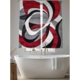 thumbnail image 5 of Black Red Twist Art Sheer Curtains 72 Inches Long 2 Panels Abstract Light Filtering Semi Sheer Window Curtains Drapes for Bedroom Living Room 52"x72", 5 of 7