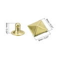 thumbnail image 2 of 100 Sets Spike Rivet 8x6mm Rapid Rivet Studs Square Punk Spikes Leathercraft Decoration, Gold Tone, 2 of 6