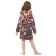 thumbnail image 7 of FORMRS Niños Bathrobe Unisex Hooded Robe Soft Plush Pajamas Sleepwear, Size 10-12T, Purple Flowers, 7 of 7