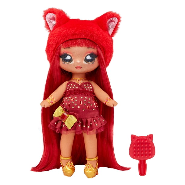 Na Na Na Surprise Sweetest Gems™ Ruby Frost 7.5 Fashion Doll Garnet Birthstone-Inspired with Red Hair, Taffeta Dress and Brush, Poseable, Great Toy Gift for Kids Girls Boys Ages 5 6 7 8+ Years