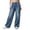 Dark Blue, variant on Levmjia Women's Cargo Jeans Wide Leg Denim Pants High Waisted Baggy Trousers with Zipper Fly Button Pockets Vintage Wash Streetwear Loose Fit