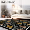 thumbnail image 2 of ODIKA 3'x5' Machine Washable Non-Slip Area Rug, Pine Cone Branch Motif Traditional Holiday Floor High Traffic Rug, Yellow, 613255, 2 of 7