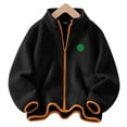 thumbnail image 6 of Gubotare Boys Fleece Jackets Fall Kids Fall Winter Coat Zip Up Fleece Jacket with Pockets Warm Outwear Boys Girls Stand-Up Collar Cute Tops Size 6-7,(Black 6-7 Years), 6 of 7