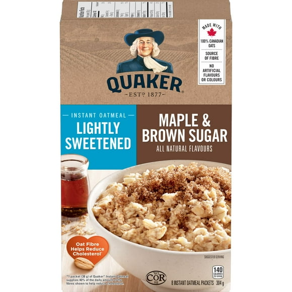 Quaker Instant Oats Hot Cereal Lightly Sweetened Maple & Brown Sugar, 304 GM