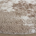 thumbnail image 3 of SAFAVIEH Penelope Beth Abstract Shag Area Rug, Beige/Ivory Taupe, 6'7" x 6'7" Round, 3 of 10