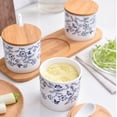 thumbnail image 4 of Sugar Bowl With Lid And Spoon, Blue And White Sugar Container Spice Jar, Salt Server Salt Container, Coffee Bar Accessories-Blue and white-2 Set, 4 of 7