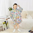 thumbnail image 6 of Dailycode Wearable Blanket Hoodie Oversized Sherpa Flannel Blankets with Pocket for 3-14 Year Old Small Colorful Flowers, 6 of 7