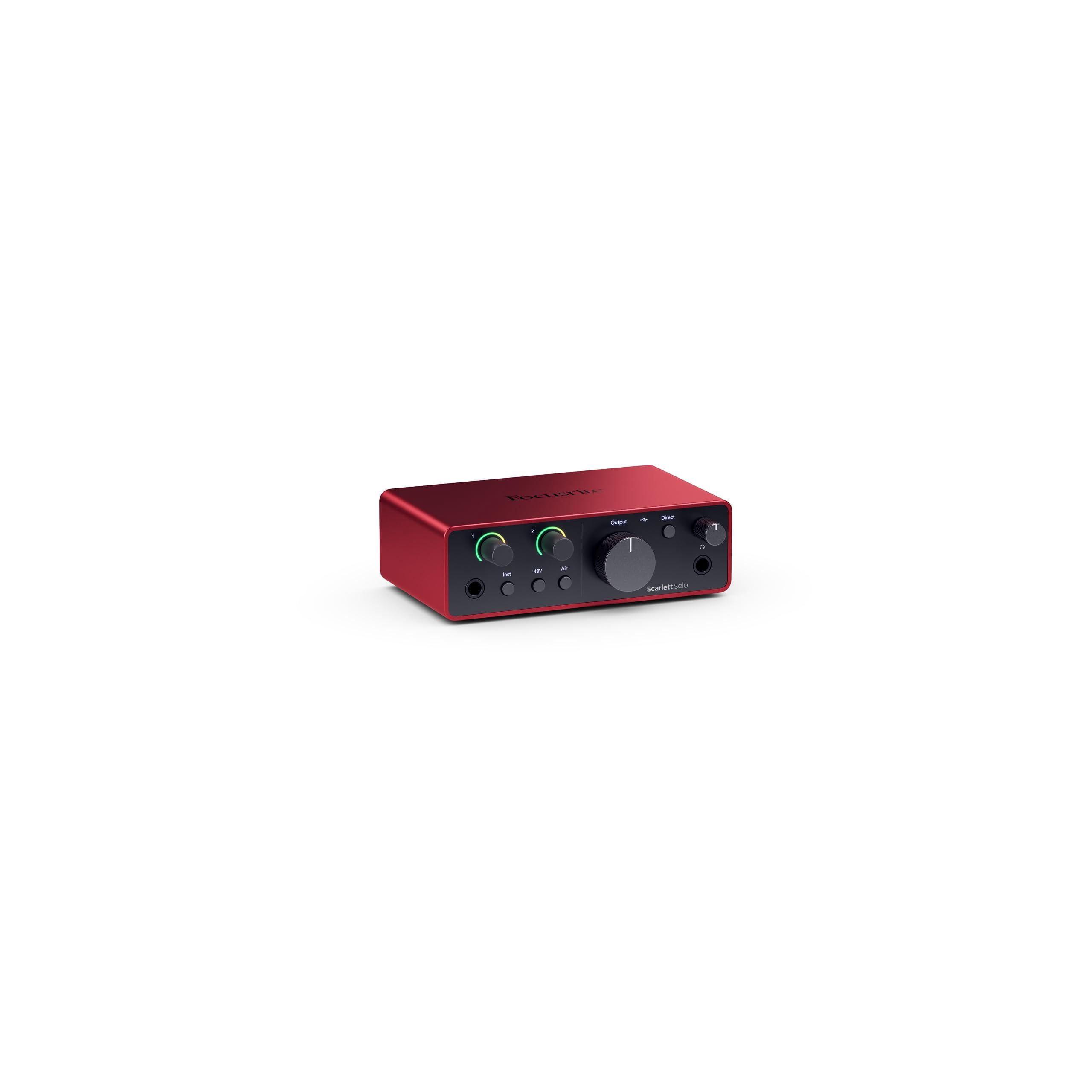 Focusrite Scarlett Solo 4th Gen USB-C Audio Interface Bundle with CM25 MkIII Mic & More