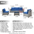 thumbnail image 6 of Ovios 6 Piece Outdoor Furniture All Weather Wicker Patio Conversation Sectional Couch with 7.68" Armrest for Garden Backyard, 6 of 6