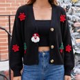 thumbnail image 6 of Enjoytime Knit Cardigan for Women Christmas Print Long Sleeve Sweater Coat Fall Winter Cozy V-Neck Button Down Outerwear, 6 of 6