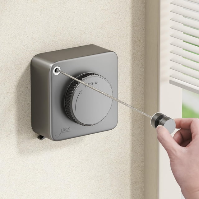 Tendedero retráctil Mustorn para interiores y exteriores, 4,6 m, acero inoxidable